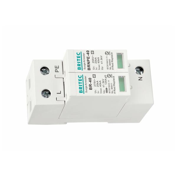 IEC 61643-11 Type 2 Surge Protection Device with 40kA 1P+NPE Lightning Protection and DIN Rail Mounting