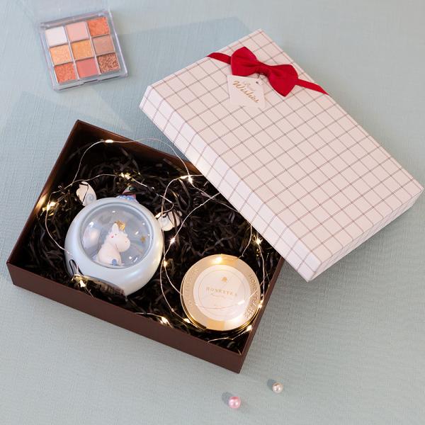 High End Square Gift Box With Bow Rigid Lid And Base Packaging For Special Occasions