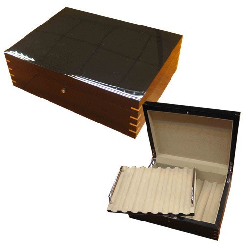 Custom Glossy Wood Pen Box Lacquer Durable Wooden Pen Case With Carved Logo