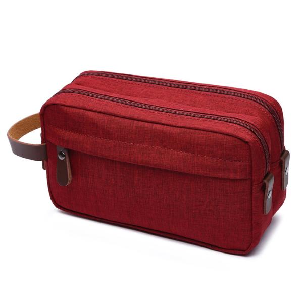 Waterproof Custom Logo Print Travel Toiletry Bag Big Capacity Polyester Cosmetic Bag