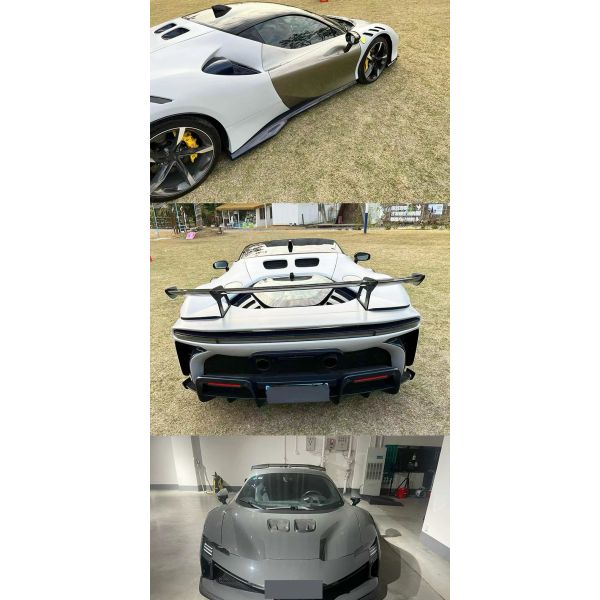 SF90 XX Ferrari Body Kit Carbon Fiber Car Bumpers Front Lip Side Skirts Rear Diffuser