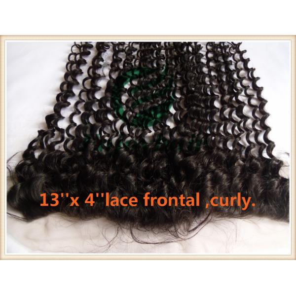 Malaysian virgin remy hair lace frontal 13''x4'' ,natural color curly 10''-24''
