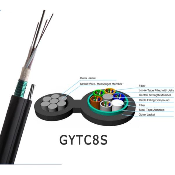 Steel Wire Figure 8 Fiber Optic Cable Self - Supported 5KM Length