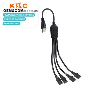 Cable divisor de alimentación NEMA 5-15P a 4 puertos IEC C13, cable de extensión de CA para servidores, computadoras, redes, equipos industriales