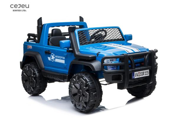 Preto elétrico Mp3 UTV das crianças azuis UTV do diodo emissor de luz para a criança de 8 anos 2.4G RC