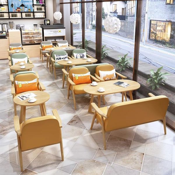 Wholesale Restaurant Furniture Dining Table Chair Sofa Set Nordic Style Solid Wood OEM Factory Manufacturer