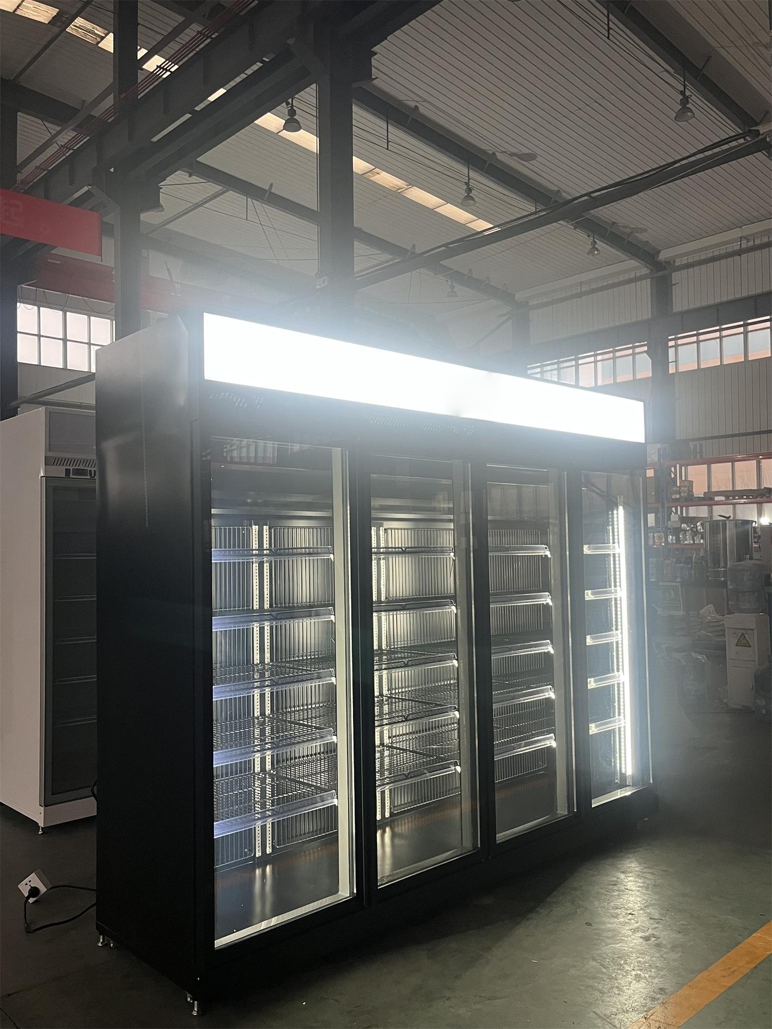 TRIMA4DR Supermarket Commercial Showcase Drink Fridge Single Door Upright Chiller Glass Display Refrigerator