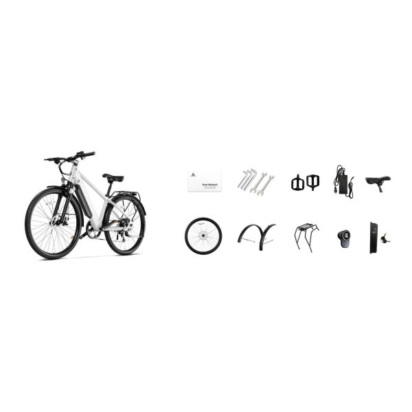 TST M614 250W Electric City Bike for Adults 36V/10.4Ah Removable Battery 7 Speed Steel Frame Electric City Bike for Urban Use