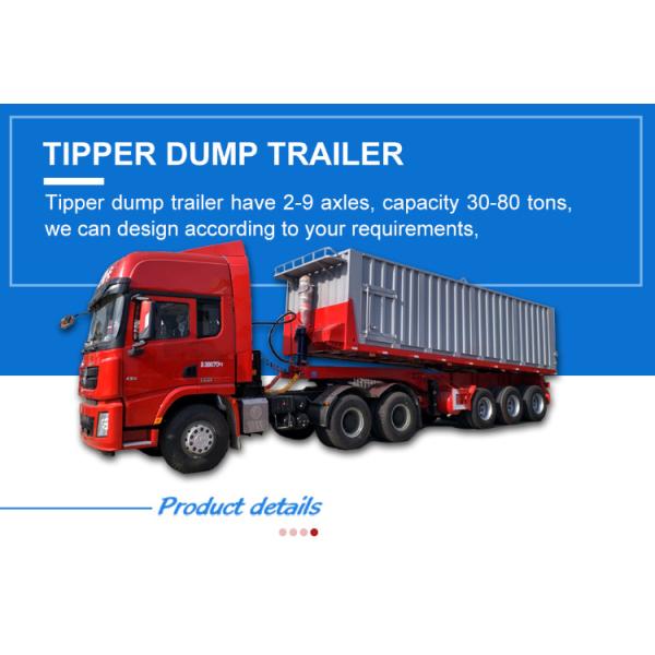 Self-dumping 35ton Hydraulic Dump 40FT Container Tipper Trailer for Container Transfer