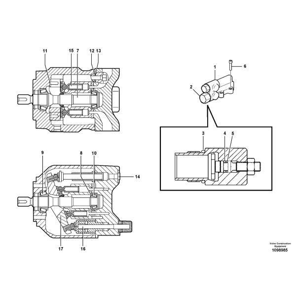 VOE11708076 11708076 Válvula de control Excavadora Piezas de bomba hidráulica para A35D A40D T450D