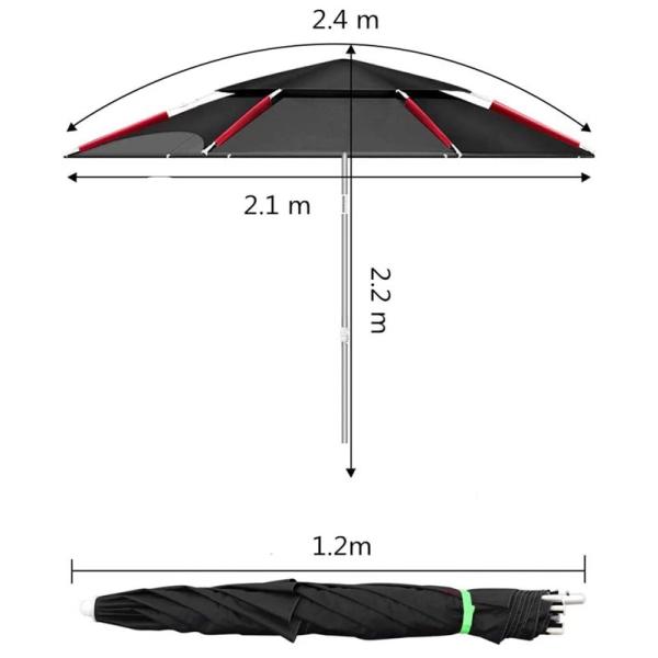Double Layers Fishing Outdoor Patio Umbrella With Tilt Canopy