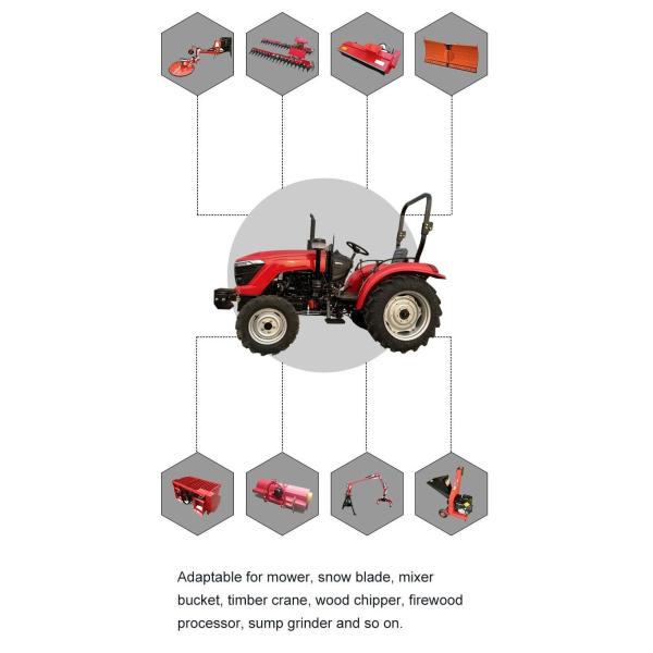 Multifunctional 4WD Wheel Tractor 50HP 4 Wheel Drive Farm Tractors