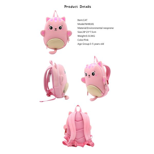 NHB182 new product 2019 cartoon lovely animal toddler kids backpack for little girls