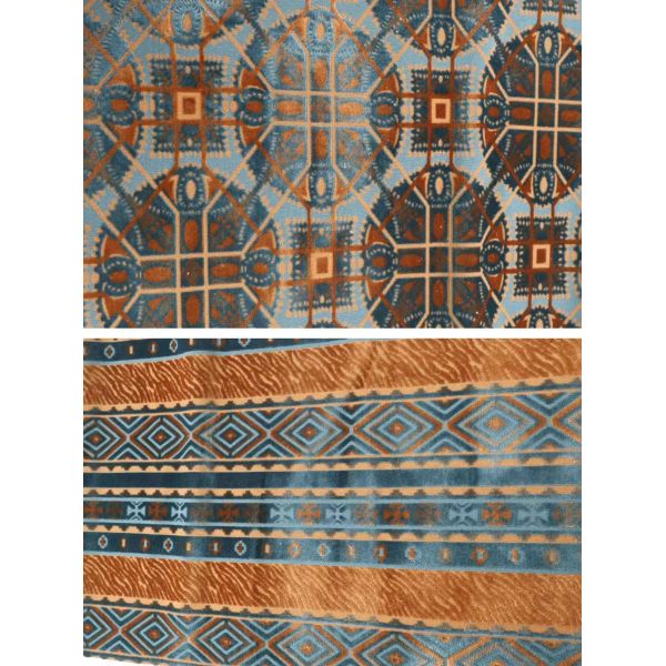 Two-tone Court-style Geometric Jacquard Velvet For Sofa