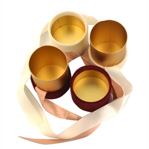 Матовый лак поверхности финиш круглый бархатный подарочный ящик для свадебных подарков и кондиции