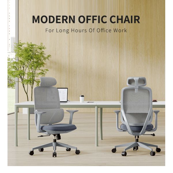 High Back Modern Mesh Office Chair Ergonomic Computer Chair Reclining Executive Chair with Headrest for Workstation