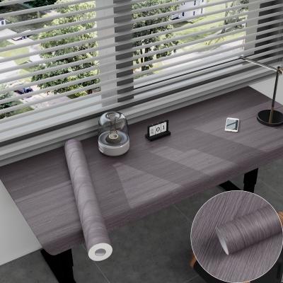 Wood Grain PVC Self-Adhesive Wallpaper Waterproof Modern Brown