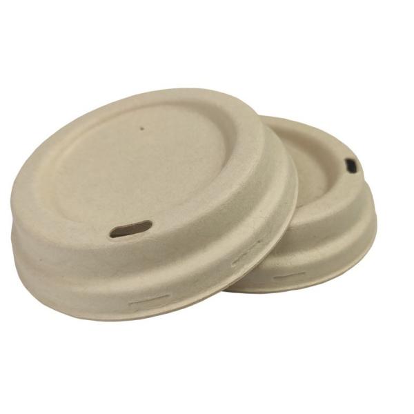 80mm Molded Pulp Sugarcane Compostable 8oz coffee cup lids