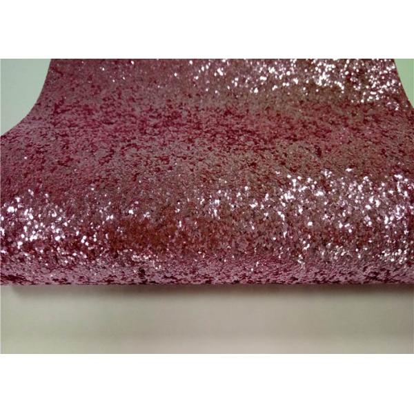 Pink Chunky Glitter Wall Fabric , Non - Woven Beautiful Glitter Fabric Sheets