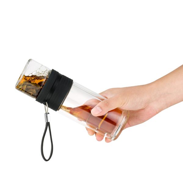 High Borosilicate paracity Glass Double Wall Tea Infuser Bottle 170ml 238ml