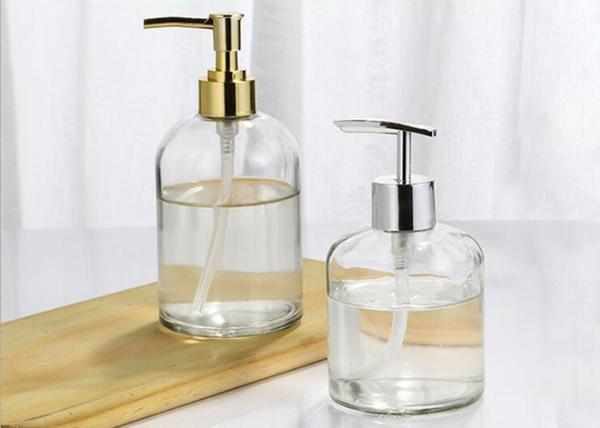 Hotel Bathing Washing Glass Shampoo Bottle With Sprayer Pump Anti Shock