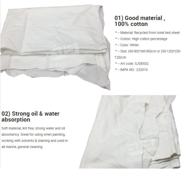 Cut reused Bulk Regular size sheeting Rags Multi-Color Bag of Rags 10kg White Painters Rags