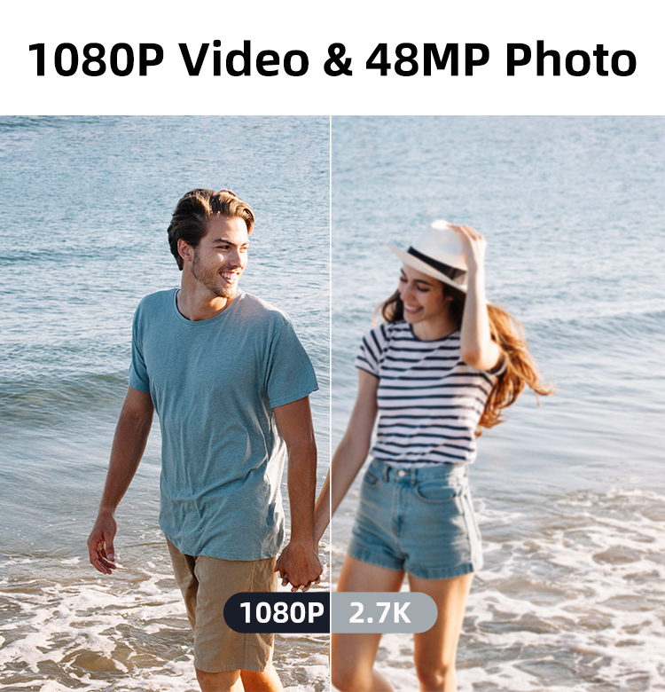 Retro HD 1080P Waterproof Camera 2.4 Inch Screen IP68 5M Waterproof Auto Focus 4X Digital Zoom Underwater Camera for Diving