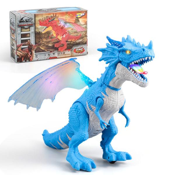 PVC Children'S Electric Spray Toy Flying Dragon With Light And Sound Spray Walking Dinosaur Model Toy