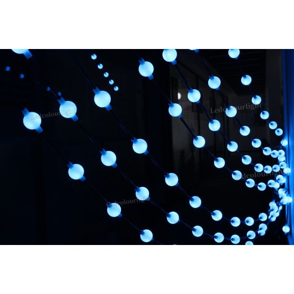 DC24V Addressable DMX RGB 36mm LED Ball String Lights with 360° Beam Angle