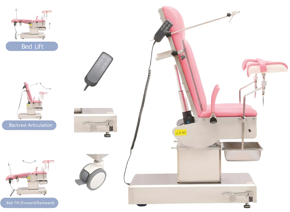 DS-III Electric Examination Table with Electric Push-Rod Drive High-Quality Carbon-Plastic Top