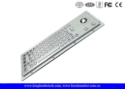 Teclado de aço inoxidável escovado da montagem do painel com Trackball e 64 chaves