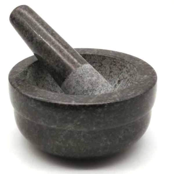 Polished Granite Stone Mortar And Pestle Mortar Round Spices Press Grinder