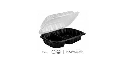 Leak-proof Plastic Food Packing Box for Vegetable ,PP Hinged Lid Clamshell Container,Microwavable,9.1”x7”x3”