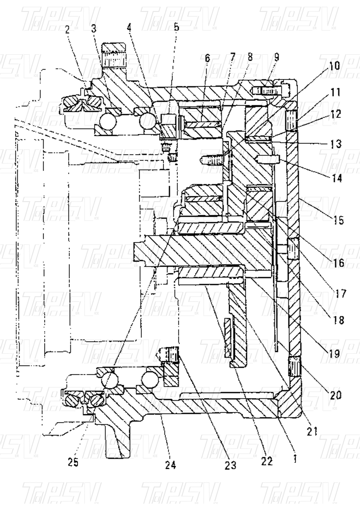 6I-6513 Reductor de traslación de excavadora E311 personalizado, piezas de engranaje planetario de 1 etapa con tratamiento térmico y diseño de engranaje planetario