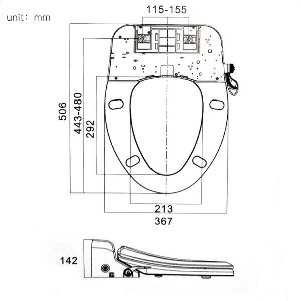Korean style U shape electric smart toilet bidet plastic wc toilet cover seat