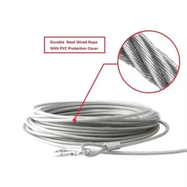 Câble d'attache et piquet pour chien robuste pour chiens jusqu'à 40 kg, anti-morsure, laisse en câble d'acier pour chien