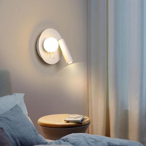 Bedside reading wall lamp acrylic ball Nordic bedroom bed board light living Bedhead wall light for hotel