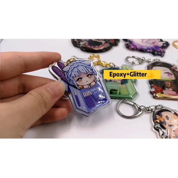 No Fade Anime Acrylic Charms No Chipping Custom Promotional Gift