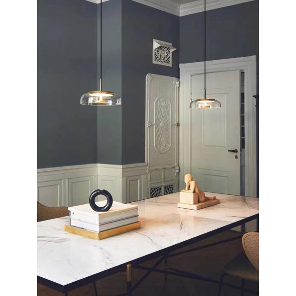 Modern Simple  Indoor Led Bedside Hotel  Gold Small Glass Pendant Lamp