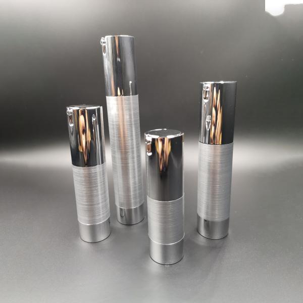 10ml 15ml 20ml 30ml silvering plastic plating hot stamping manufacturer lotion airless pump bottle cosmetic wholesale