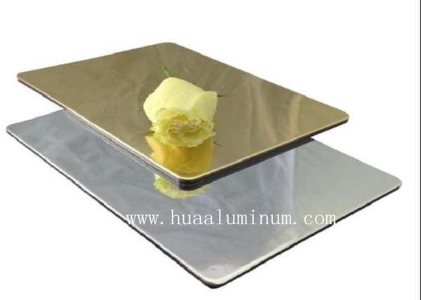 Antibacterial Golden Mirror Aluminium Composite Panel , ISO 6mm ACP Sheet