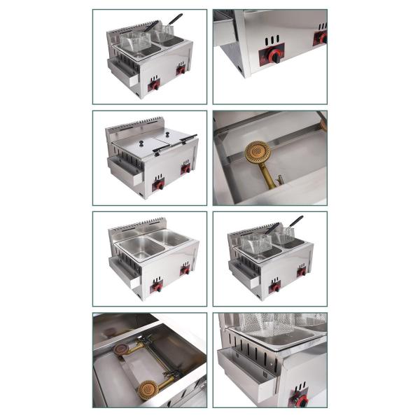 Commercial Deep Fryer Desktop Twin Cylinder Fryer Machine Easy to Operate and Clean