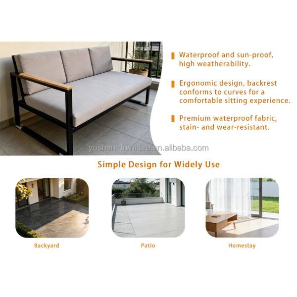 Boho Chic Waterproof Comfortable Modern Chevron Pattern Outdoor Sofa Loveseat for Garden Balcony Lawn Terrace Dining