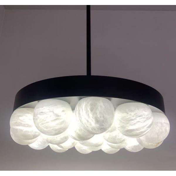 роскошный дом испанский алабастр люстра гостиная латунь круглый мраморный шар столовая спальня освещение