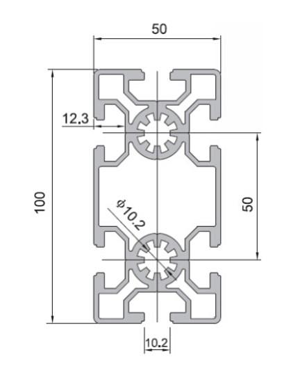 T-Slot & V-Slot 50 Series Aluminum Profiles - 10-5050