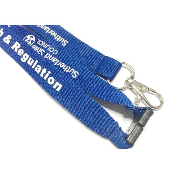 Staff Accessories Custom Polyester Lanyards , Safety Breakaway Lanyard Simply Printing Logo