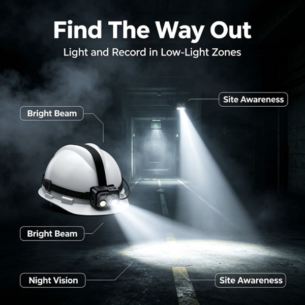 4G WiFi Head Lamp Camera Onvif Rtsp Vms Live Video