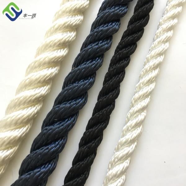 Multipurpose 3 Strand Nylon Anchor Line Polyamide Black Dock Rope