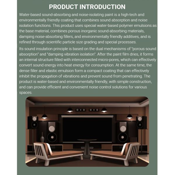 Environmental Soundproof Paint Strong Covering Acrylic Coating Liquid Coating