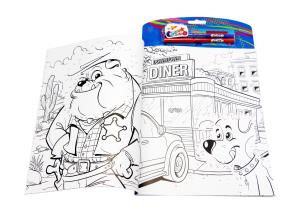 Custom Full Coloring Book Printing with brush , Kids Toddler Painting Coloring